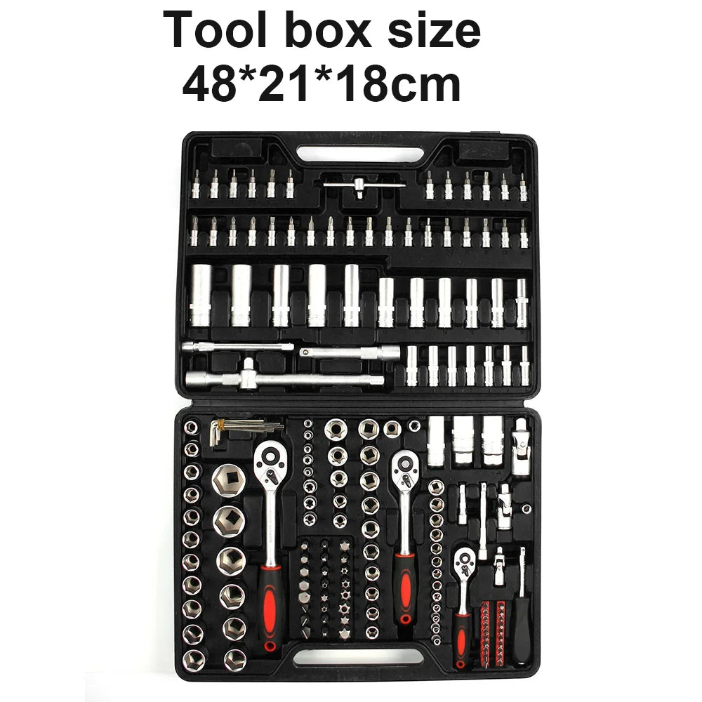 171 stücke Steckschlüssel Set Auto Reparatur Werkzeug Ratsche Schraubenschlüssel 1/4 3/8 1/2 Ratsche Schraubendreher-bits Hand Werkzeug