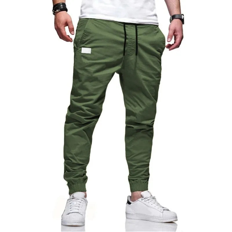 2025New Men's Casual Sports Pants Sweatpants Male Jogger Cargo Harem Pencil Pants Trousers Multi-pocket Sweatwear.