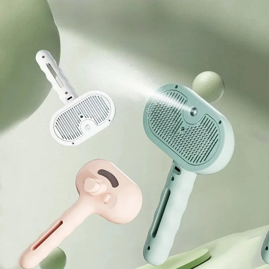 Pet Comb Steam Massage Brush Soft Tooth Spray Universal Brush 3in1 Hair Removal Multifunctional Massage Comb USB Spray Brush For.