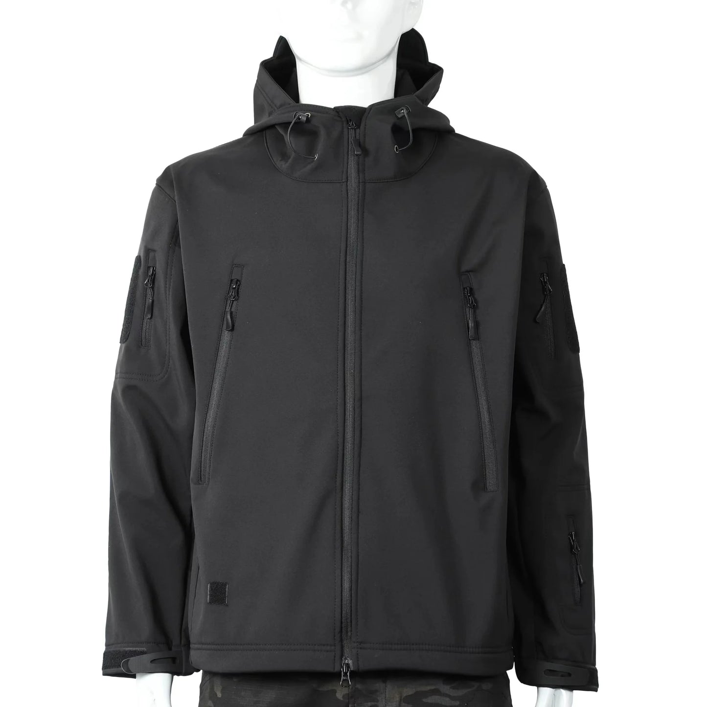 Mens Winter Outdoor Oversized Softshell Jackets Waterproof Zipper Hunting Clothes Fleece Lining Windbreaker Tactical Pocket Coat