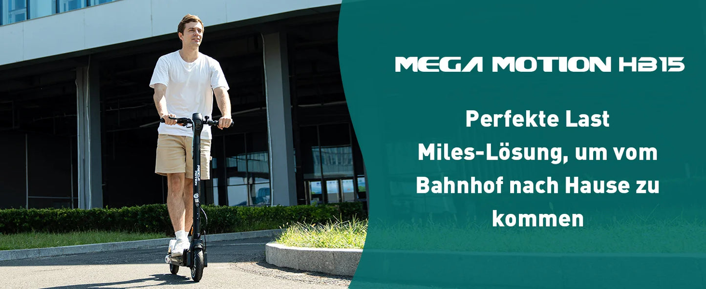 MEGA MOTION Foldable Electric Scooter with App, 350 W Motor, 30-35 km Range, 19 km/h, 8.5 Inch Honeycomb Tyres,ABE qualificatio.