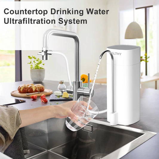 ALTHY Countertop Faucet Drinking Water Filter Purifier Ultrafiltration System, Reduces 99% Bacteria, Chlorine, Heavy Metals,Odor.