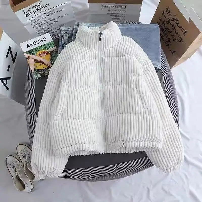 Cord Baumwoll jacke Damen kurze Winter jacke Mode Baumwoll jacke locker sitzend.