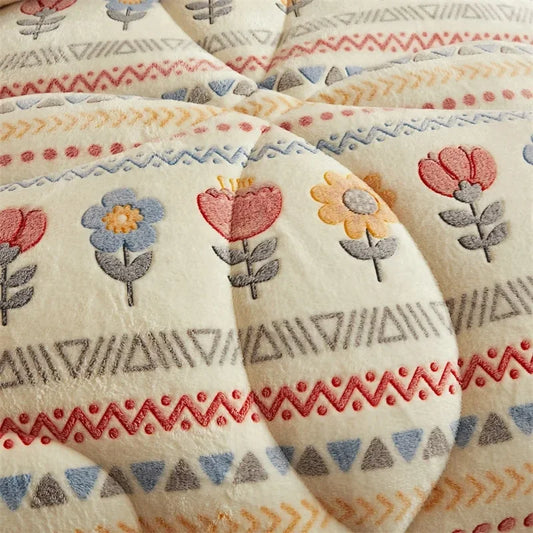 Winter Thicken Blanket Quilt Lamb Wool Double Layer Thick Warm Blanket 150/180/200 Comforter Throw Blankets for Beds Bedding 이불.