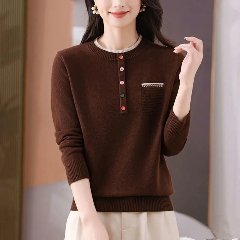 Frauen Kleidung Lose Mode Pullover Herbst/Winter Warme Elegante Gestrickte Langarm Pullover Dame Casual Oansatz Alle-spiel top