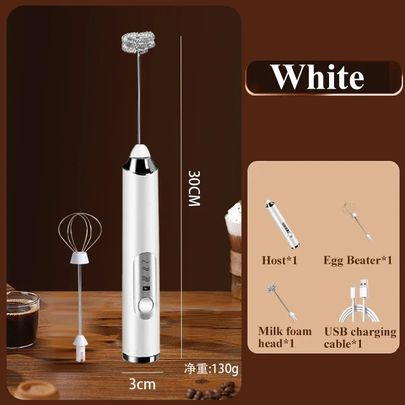 High Quality Electric Milk Frother Foam Maker Handheld USB Rechargeable Foamer High Speeds Drink Mixer Coffee Frothing Wand