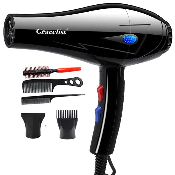 With 5 Gifts Hair Dryer 1800W Powerful Hair Dryer Fast Heating Hot And Cold Adjustment Air Blow Dryer with Air Collecting.