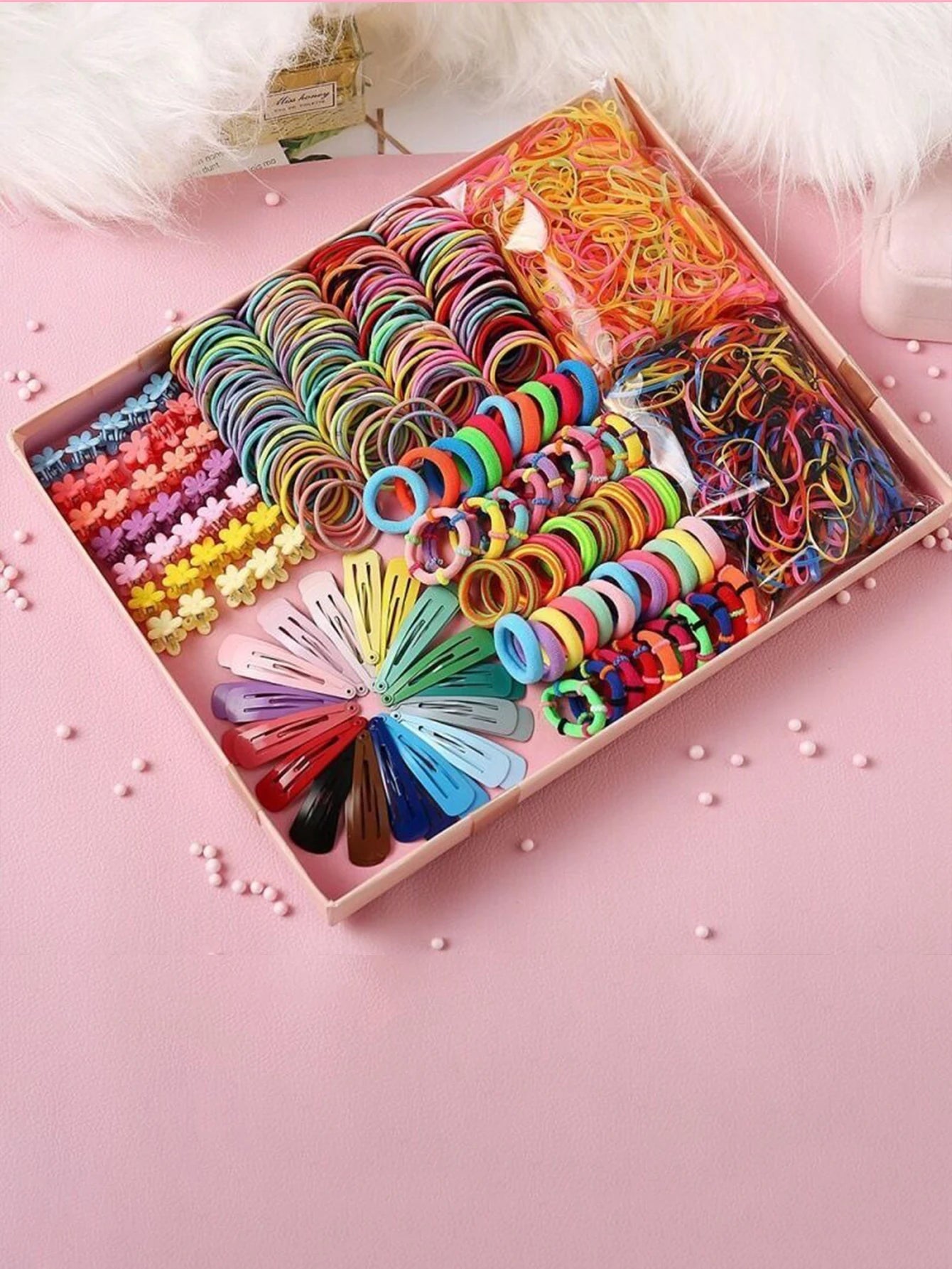 780pcs Girls Colorful Hair Bands Set Kids Hair Accessories Elastic Hair Sets Children Ponytail Holder Scrunchies Baby Cute Head.