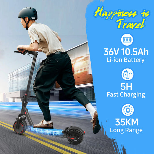 ATSANT TS07 Electric Scooter 600W 36V 10.5ah 31KM/H 35KM Long Range 8.5Inch Tyres with Shock Absorption Turn Signal Escooter.