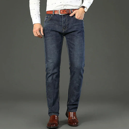 Luxury Men High Quality Pants Clothing Men Classic Business Casual Jeans 2025 New Male Fashion Blue Slim Stretch Denim Trousers.
