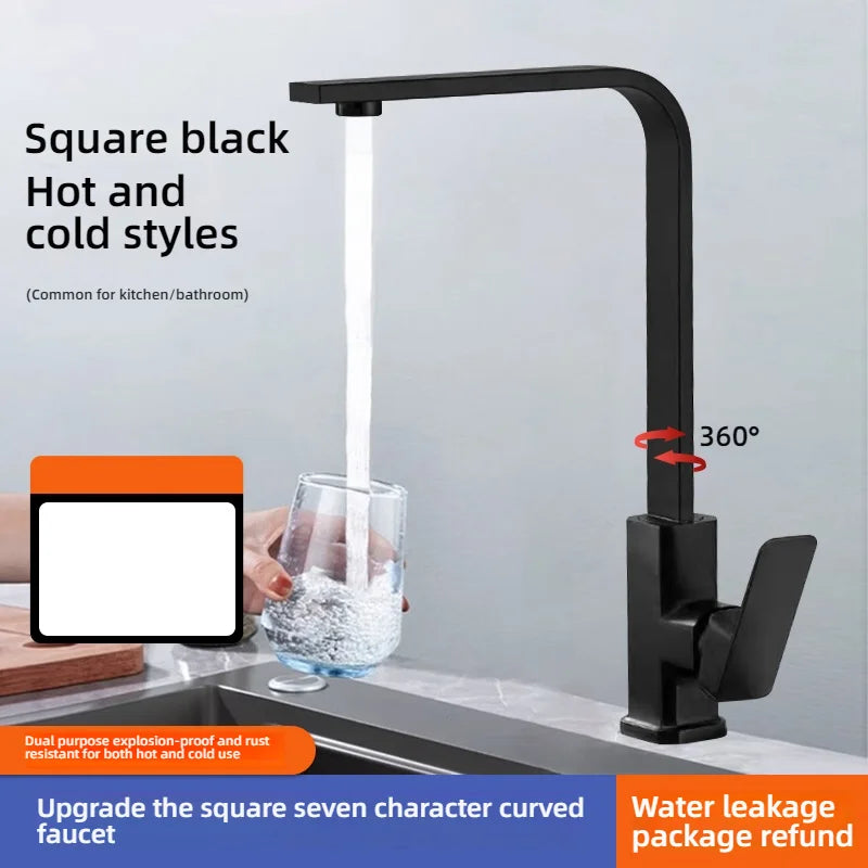Kitchen Hot and Cold Water Faucets Household Kitchen Sink Splash Proof Sink Tap Deck Mounted Sprayer Taps