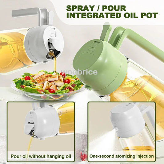 2in1 Kitchen Spray Oil Dispenser Oil Sprayer Polisher or Oil Brush for Air Fryer Salad Grilling Roasting Cooking Kitchen Acceeso.