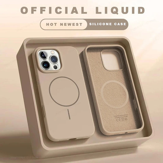 Magnetic Phone Case For iPhone 15 14 16 Plus 11 12 13 17 Pro Max Shockproof Silicone Cover Magsafe Wireless Charge Phone Cases.