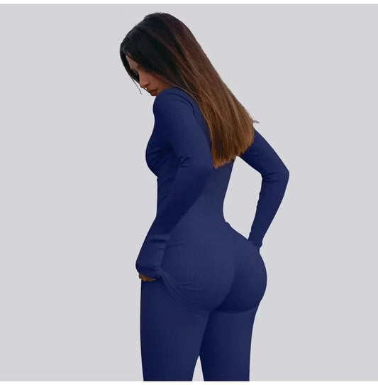 2024 New Fitness Outfit Female Casual Sport Workout Zipper Jumpsuit Women Romper Long Sleeves Skinny Activity Wear Overalls Tops.