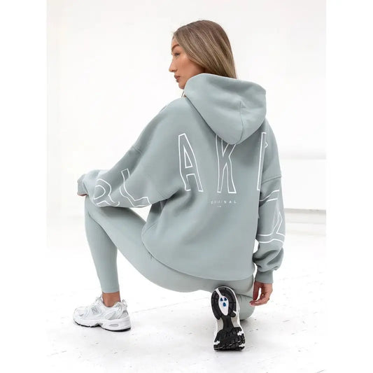 European American Fashion Printed Hooded Hip Hop Sweatshirt 2025 New Cross Border Thickened Versatile Long-sleeved Loose Clothes.