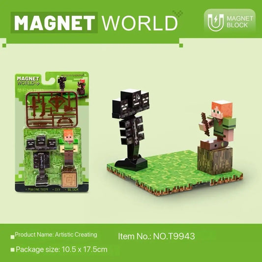 Magnetic Block Magnetic Cubes Set Building Toys Build Mine Magnet World for Boys Girls Montessori Sensory.