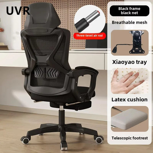 UVR Stuhl mit ergonomischem Design, sitzend, bequem, verstellbar, Chefstuhl, Netzstoff, Personalstuhl, Bürostuhl, Sportstuhl, Möbel
