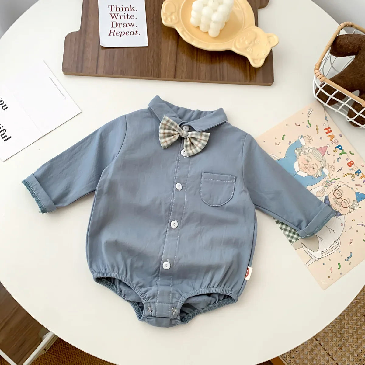Neugeborenen Baby Prinz Sommer volle Hülse Fliege Gentleman Stil Outfits Infant Kinder Overalls Baumwolle Kleidung Mode Bodys
