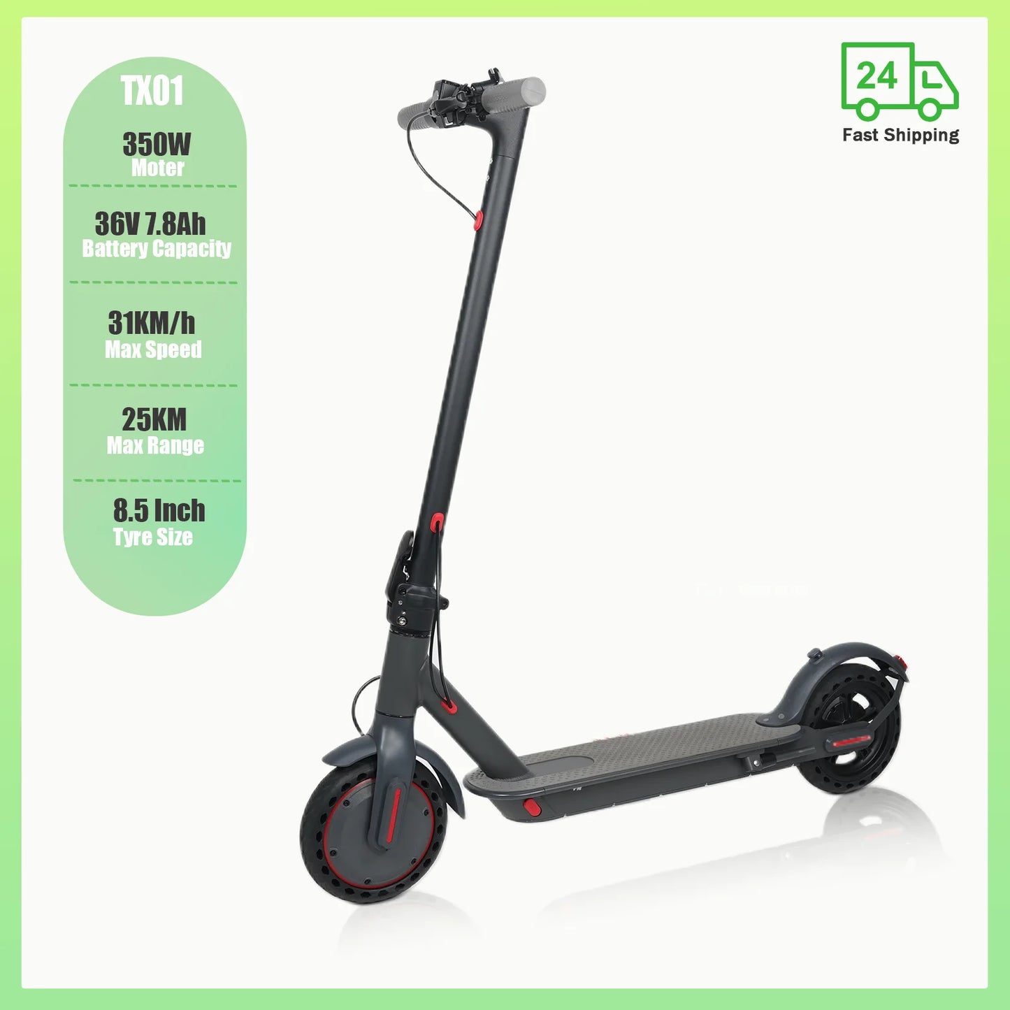 ATSANT TS07 Electric Scooter 600W 36V 10.5ah 31KM/H 35KM Long Range 8.5Inch Tyres with Shock Absorption Turn Signal Escooter