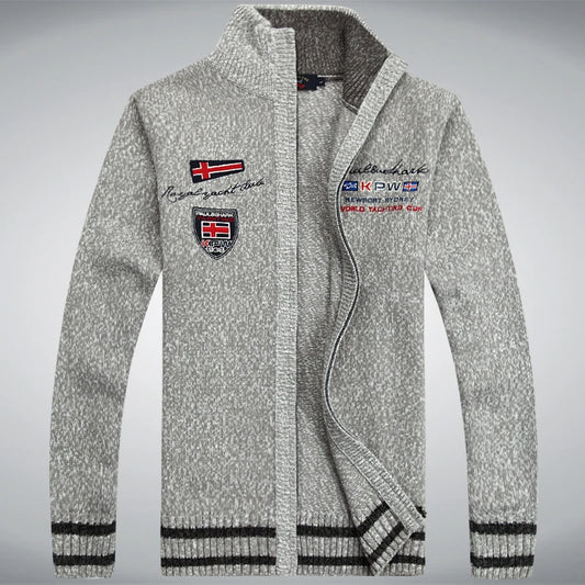 Cotton Man Sweater Shark Autumn Cardigan Overcoat Casual White Red Mens Winter Jacket 2022.