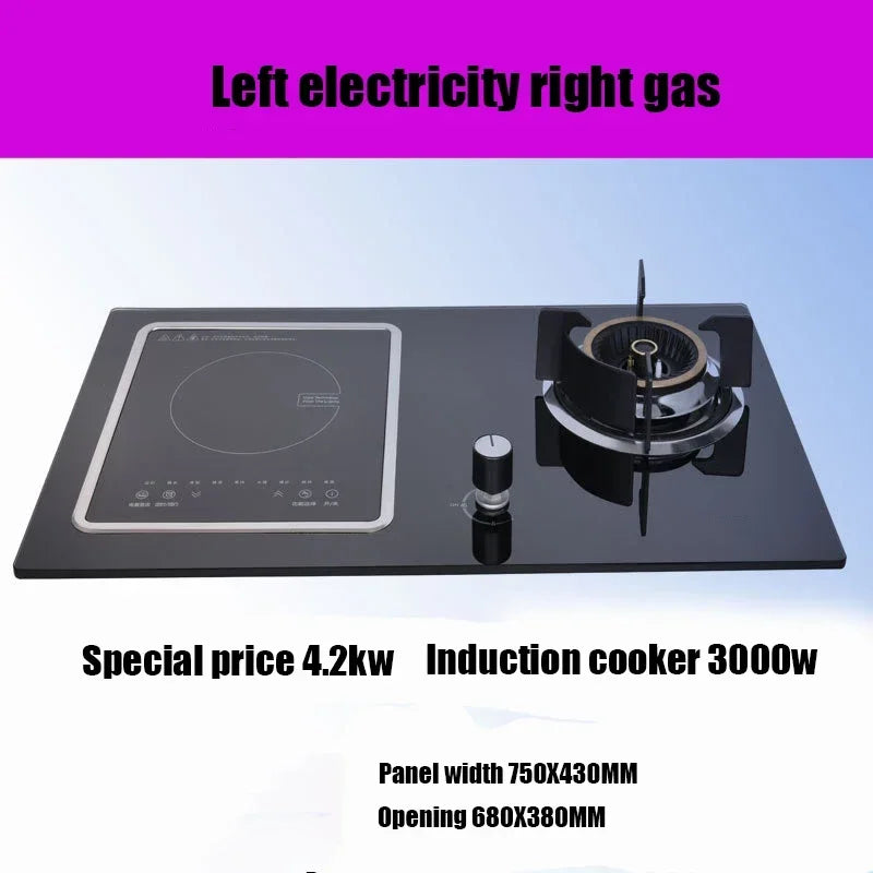 7.0KW Household Single-Burner Gas Stove/Single Induction Cooker/Electric Dual Purpose Stove/Toughened Glass Panel