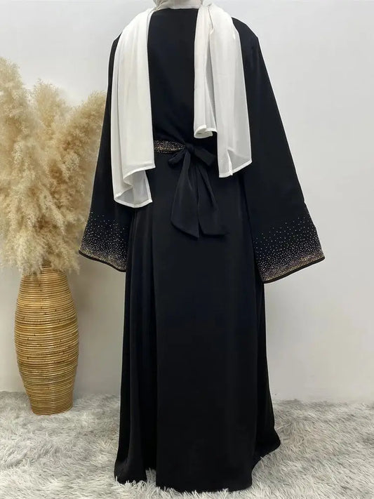 Ramadan Eid Dubai Open Black Muslim Kimono Abaya Damen Turkey Islam Abayas For Women Dress Kebaya Robe Femme Musulmane Kaftan.