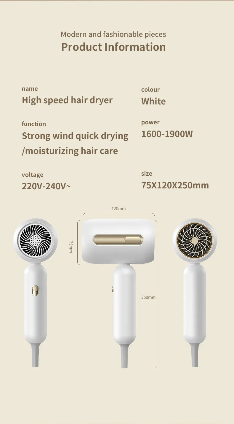 F41 Hair Dryer High-Speed Electric Turbine Airflow Low Noise Constant Temperature And Quick Drying Suitable For Home Salons