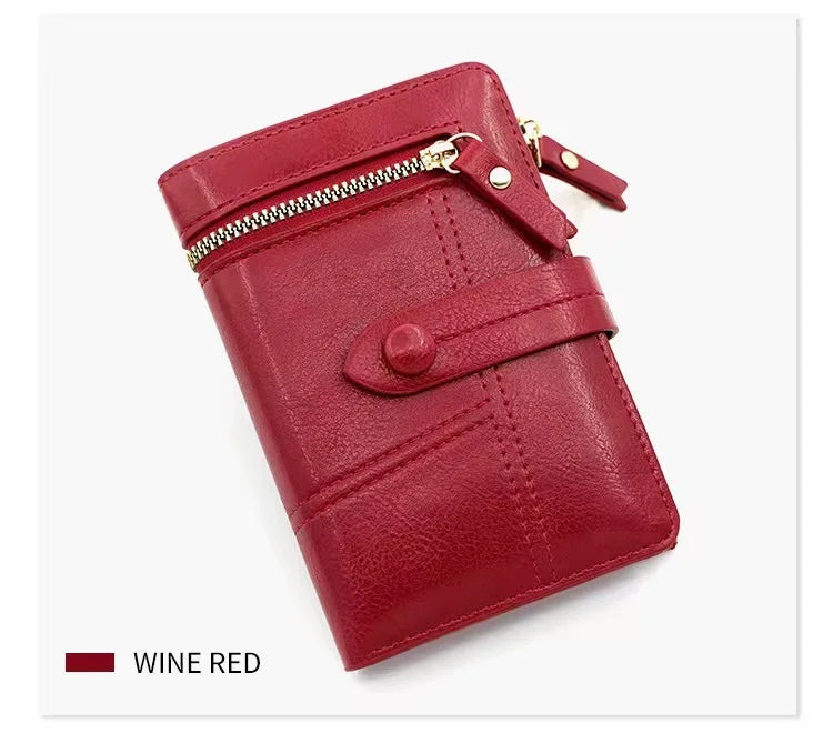 New Short Women's Wallet, Japanese-style Small Fragrant Style Pu Leather Zipper Trendy Change Bag.