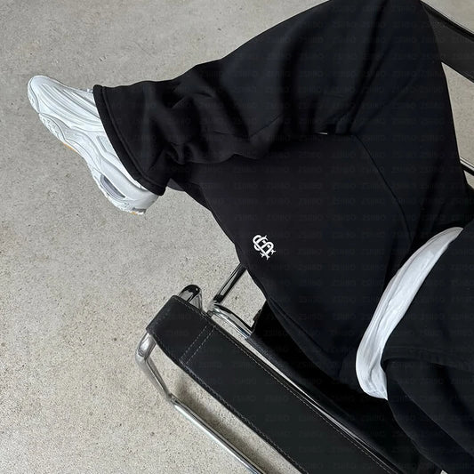 Men Sweatpants Y2k Vintage Loose Straight Pant Straight Pants Leg Zipper Embroidery Hip Hop Harajuku Casual Street Dance Trouser.