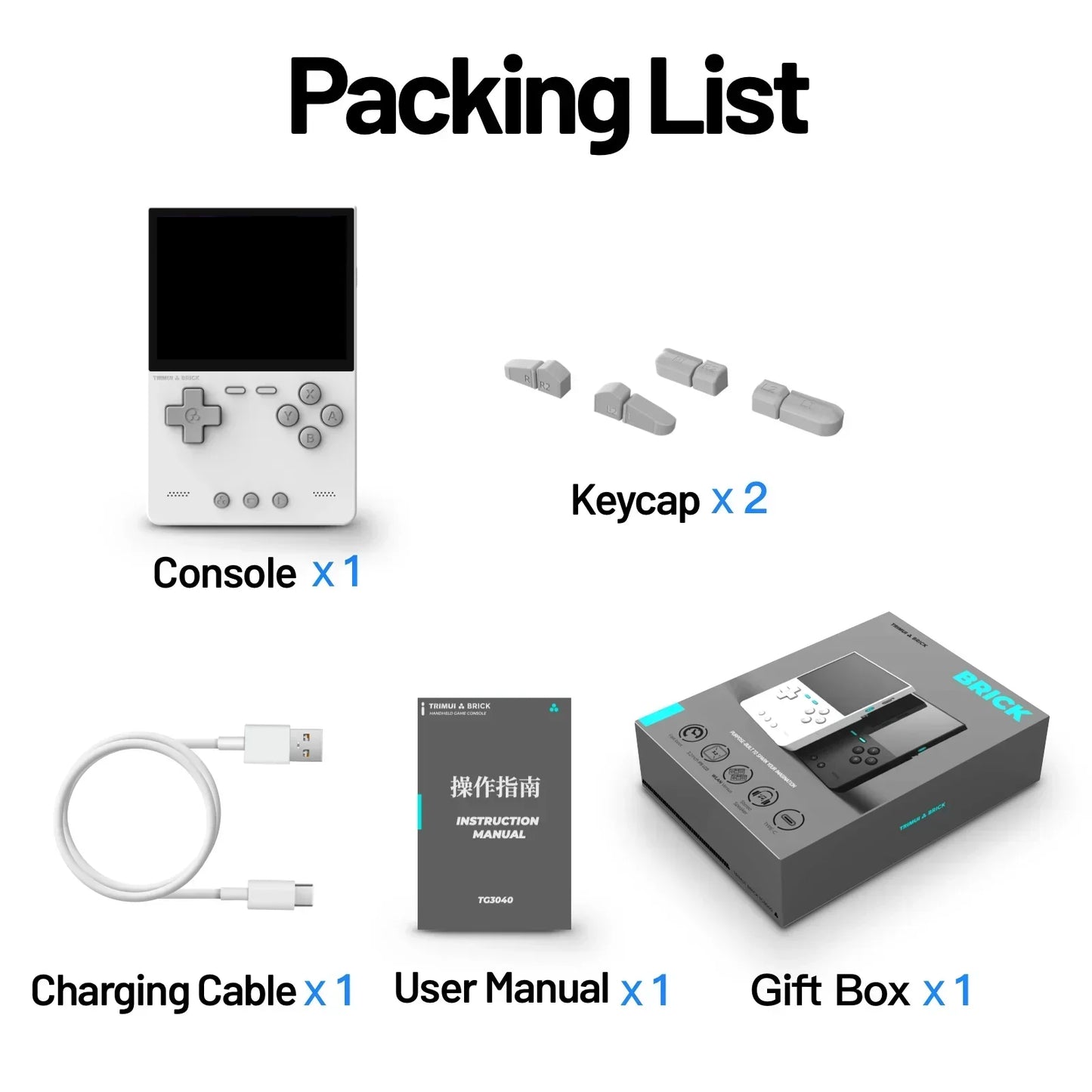 TRIMUI BRICK Retro Handheld Game Console Portable Video Player Linux System Open Source 3.2 Inch Palm Phone Games For Gifts.