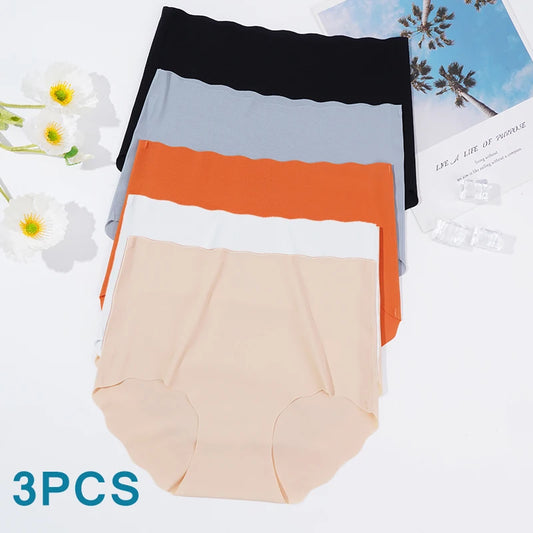 3Pcs/set Invisible Panties Women Seamless Briefs Female Underpants Ultra-thin Underwear High Rise Panties Solid Comfy Lingerie.