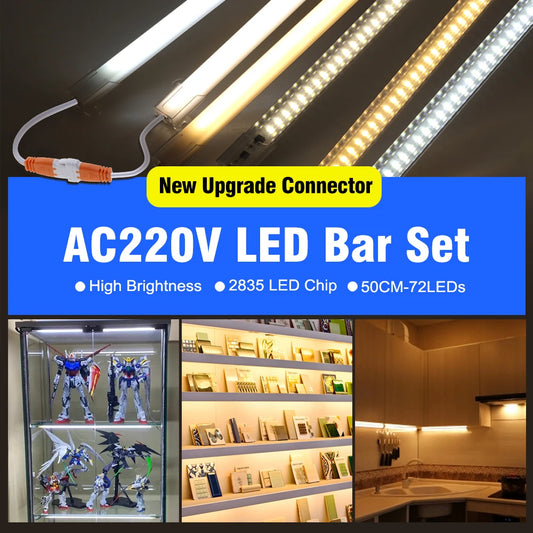 LED Tube Light AC220V 50cm 72LEDs High Brightness Night Bar 2835 Strip Energy Saving lamp for Home Kitchen Cabinet Wall Decor.