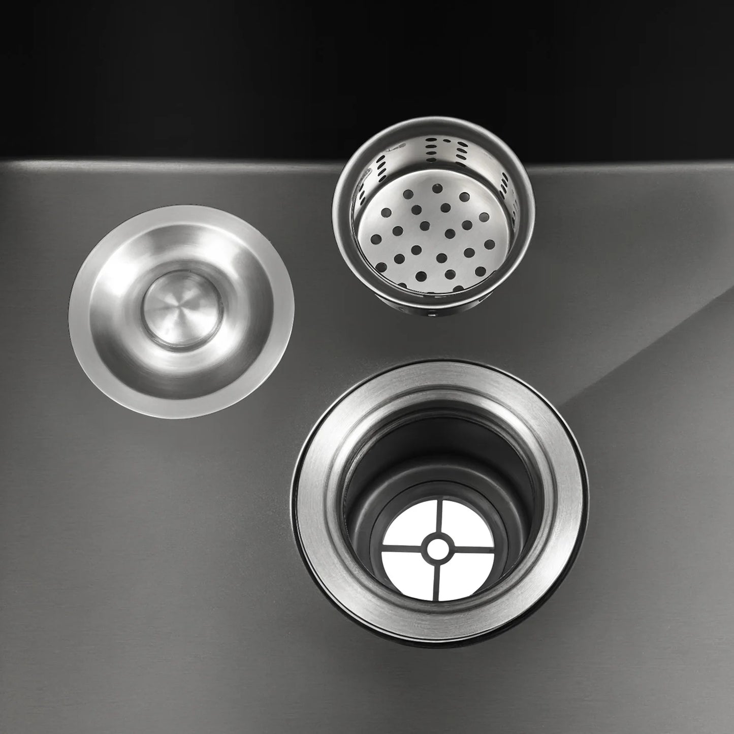 Hochwertiges Küchenspülbecken-Komplettset, 45 x 40 x 20 cm, langlebiges, großes Fassungsvermögen-Reinigungsspüle aus Edelstahl 201, schwarze Spüle mit einer einzigen Schüssel