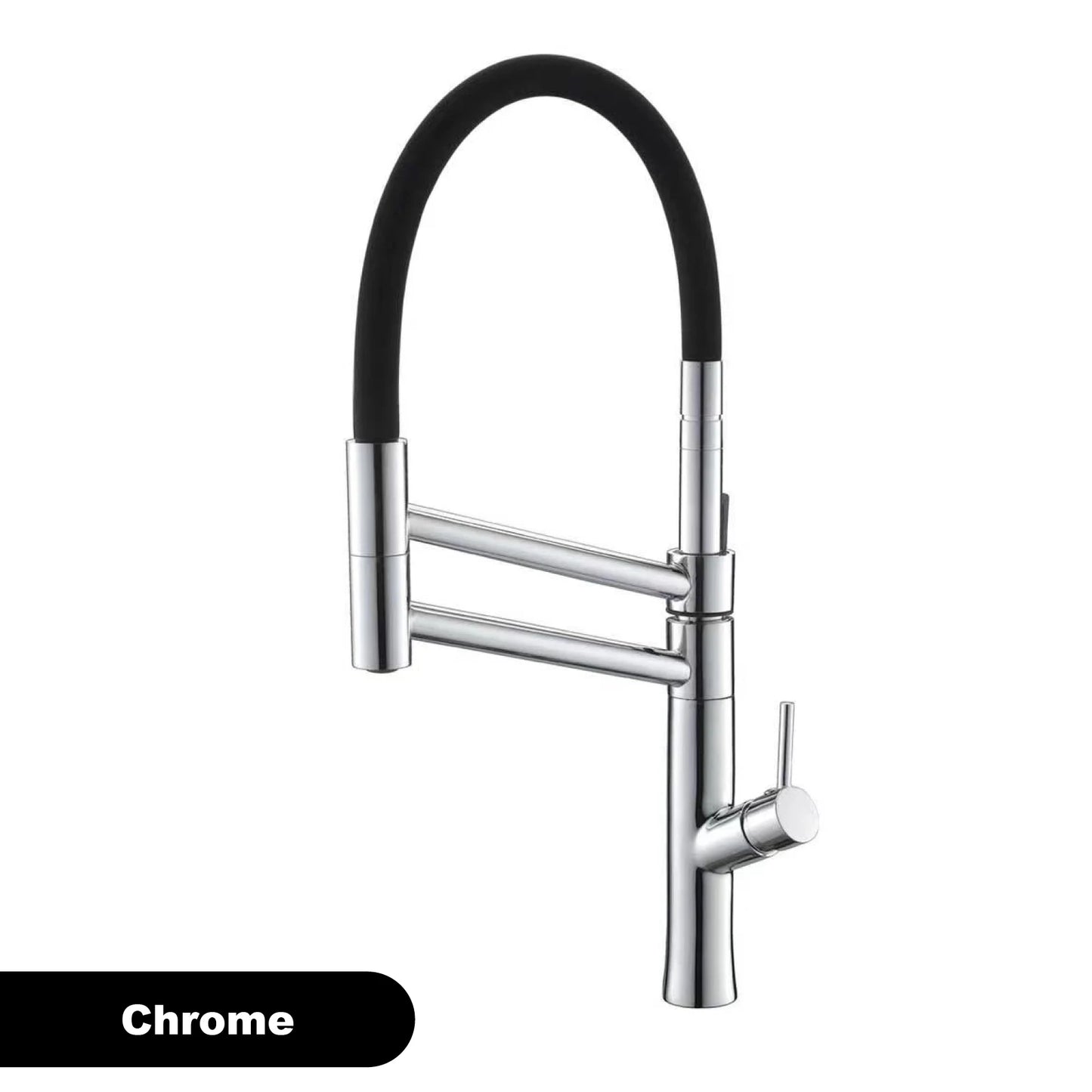 Modern Chrome Brass Pull Out Kitchen Faucet 2 Spray Modes Ceramic Valve Hot/Cold Water High Arc 360 Swivel Sink Mixer Tap