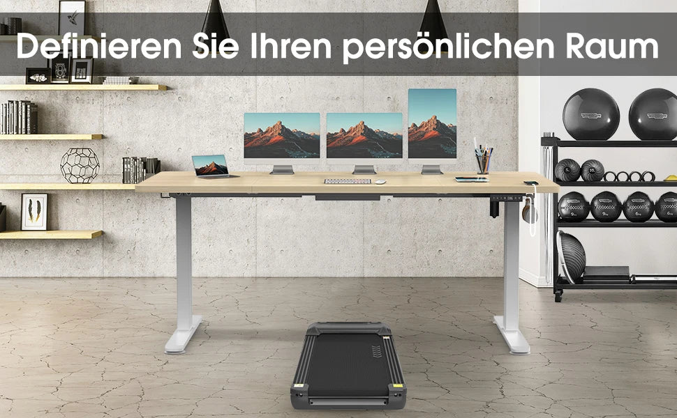 Devoko Elektrisch Höhenverstellbarer Schreibtisch 180x80 cm, 3 Memory-Handsteuerung mit USB,