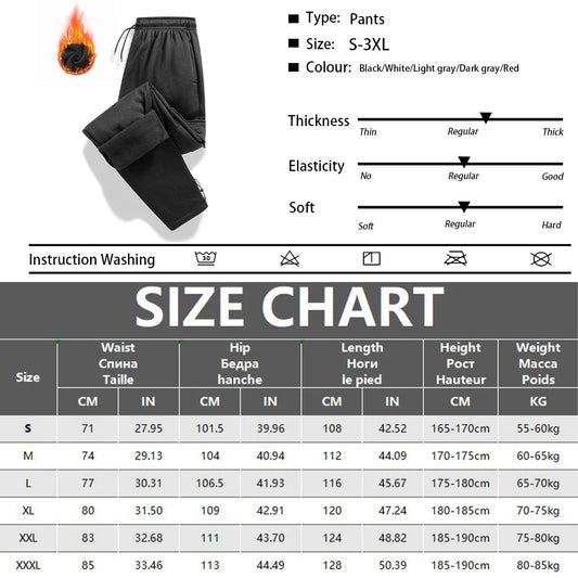 Men's Fleece Lined Casual Sports Long Pants Workwear Drawstring Jogging Pants Casual Multi Pockets Baggy Pants Men's Sweatpant.