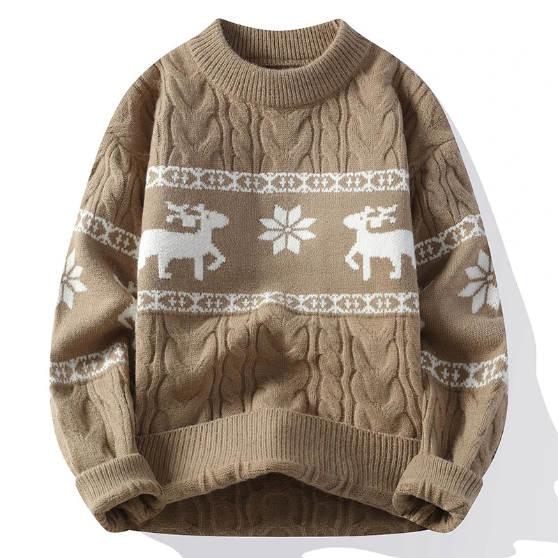2024 Winter sweater new High End Luxury Cashmere Sweater Men Thick Warm Mens Sweaters With Deer Korean Harajuku Christmas Jumper