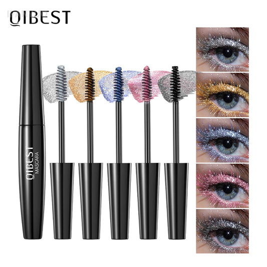 5 Colors Diamond Shimmering Mascara Long Lasting Makeup 3D Volume Eyelashes Curling Glitter Mascara Eye Lash Female Cosmetic.