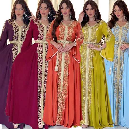 Mesh Stickerei Abaya Frauen Muslimischen Lange Maxi Kleider Oman Türkei Arabisch Kaftan Eid Party Kleid Marokko Abend Jalabiya Vestidos.