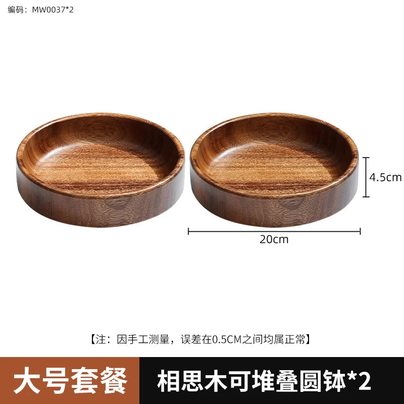 Solid Wood Tray Acacia Wood Premium Kung Fu Tea Small Tray Fruit Snacks Nuts Dessert Plate Desktop Storage Tableware