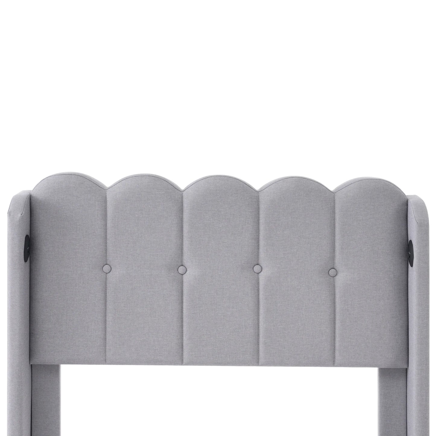 Merax Polsterbett Einzelbett USB Typ C Ladefunktion Lattenrost Grau 90x200 Jugendbett Leinen Schlafzimmer