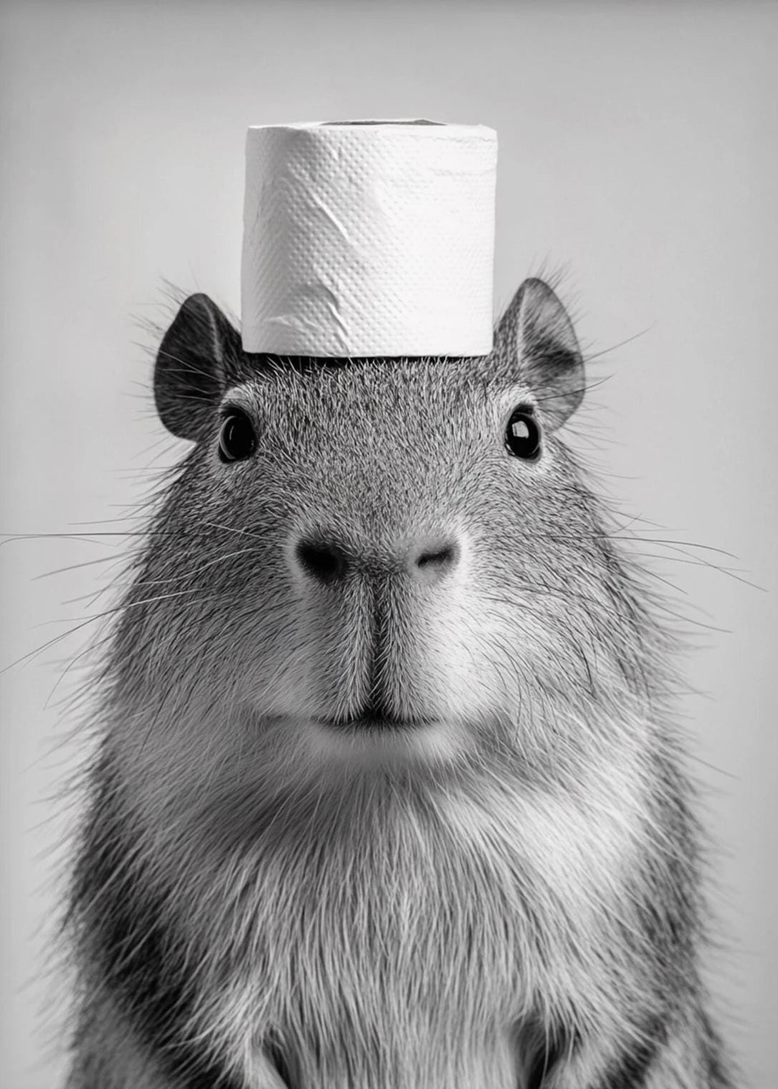 Highland Cow Otter Cat Raccoon with Toilet Paper Poster Print Canvas Painting Bathroom Wall Art Funny Toilet Humor Home Decor