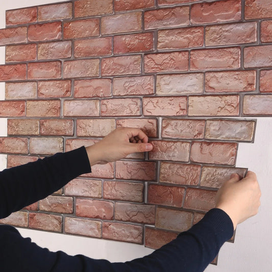 10PCS 3D Self Adhesive Foam Wall Stickers Waterproof Wallpaper Panels for Living Room Bedroom Dining TV Background Decor