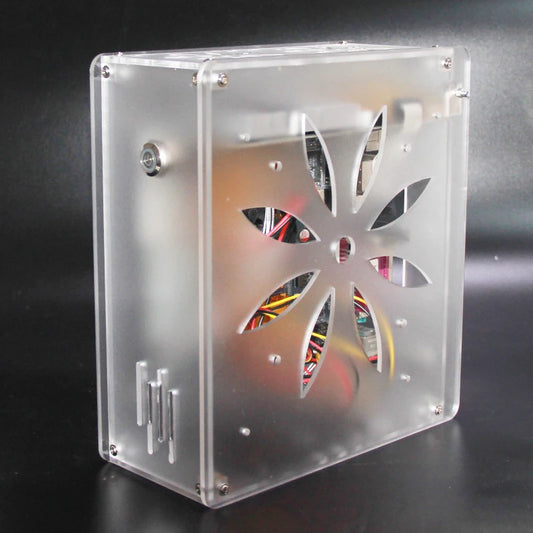 Mini itx computer case Acrylic frosted transparent chassis Personalized key cap switch design supports Graphics network card.
