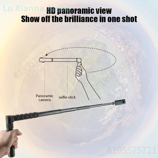 1.2m Ultra-Long Carbon Fiber Invisible Selfie Stick For Insta360 X3/X2/for DJI Action 3/GoPro Camera Invisible Selfie Stick.