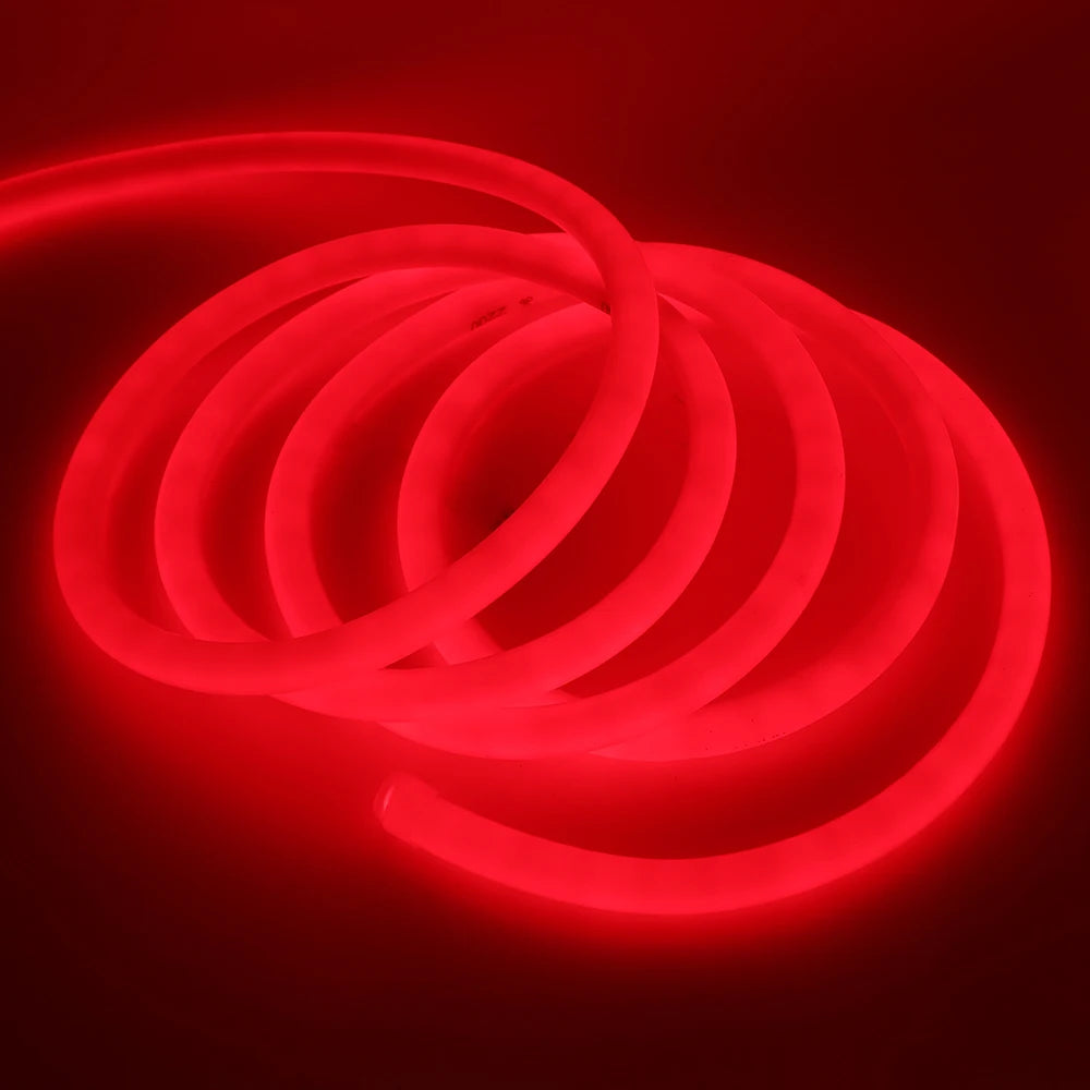 220V Neon LED Strip Light 360 Degree Round Tube Red/Green/Blue/Warm White Flexible Rope 120Leds/m Waterproof EU Plug Home Decor
