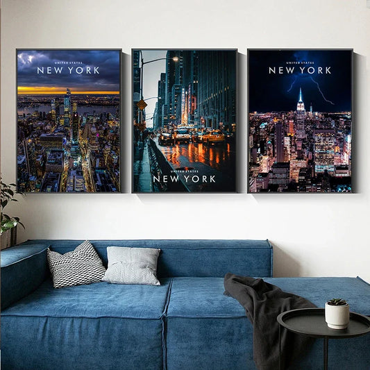 New York City Landscape Poster Travel Canvas Painting Modern Wall Art Modular Print Pictures Aisle Home Living Room Decoration.