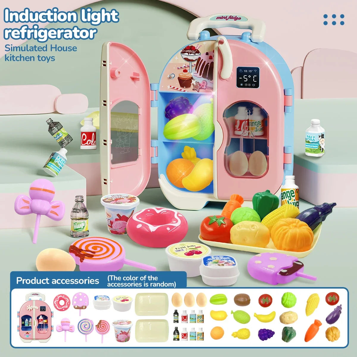 Simulated Kitchen Toy Play Set Miniature Food Pretend Play House Appliance Laundry Cookware Children Role-Playing Toys Girl Game