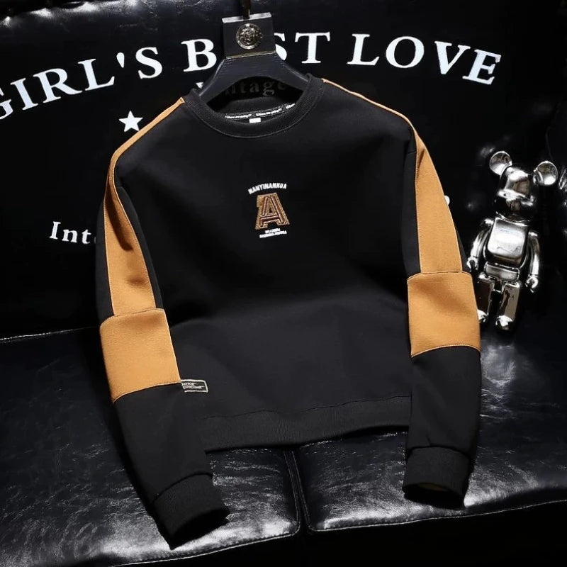 Kontrast Patchwork Plus Größe Trend Hoodies Sweatshirts männer Frühling Herbst Langarm Harajuku Tops Mode Lässig Männer Kleidung.