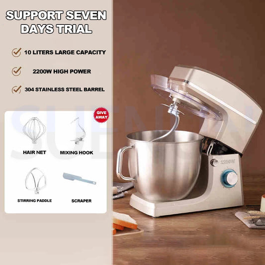 10L Stand Mixer Electric Kitchen Mixer Food Processor Dough Kneading Machine Kneader Kitchen Appliances Stir Fried chef's Machin.
